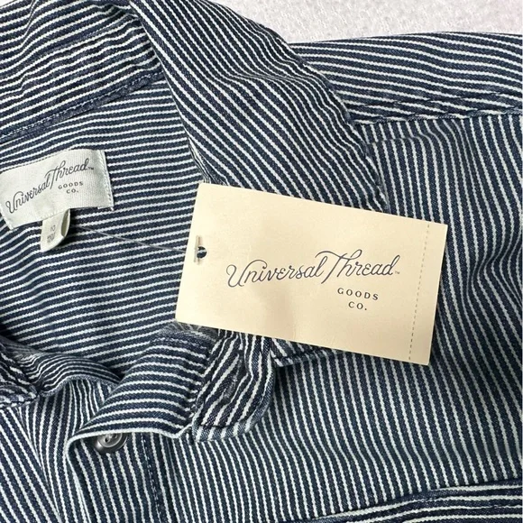 Universal Threads Navy and White Striped Short Sleeve Romper Size 10 NWT - Picture 10 of 11